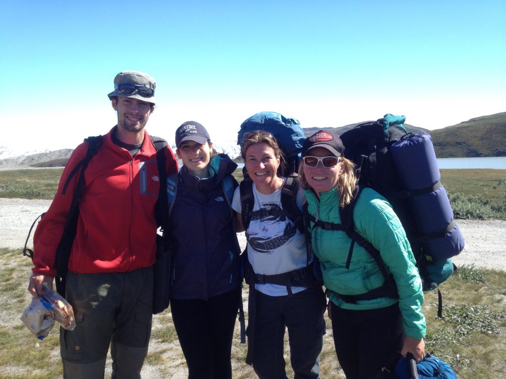 Penn State undergraduate students with Nell and Heidi