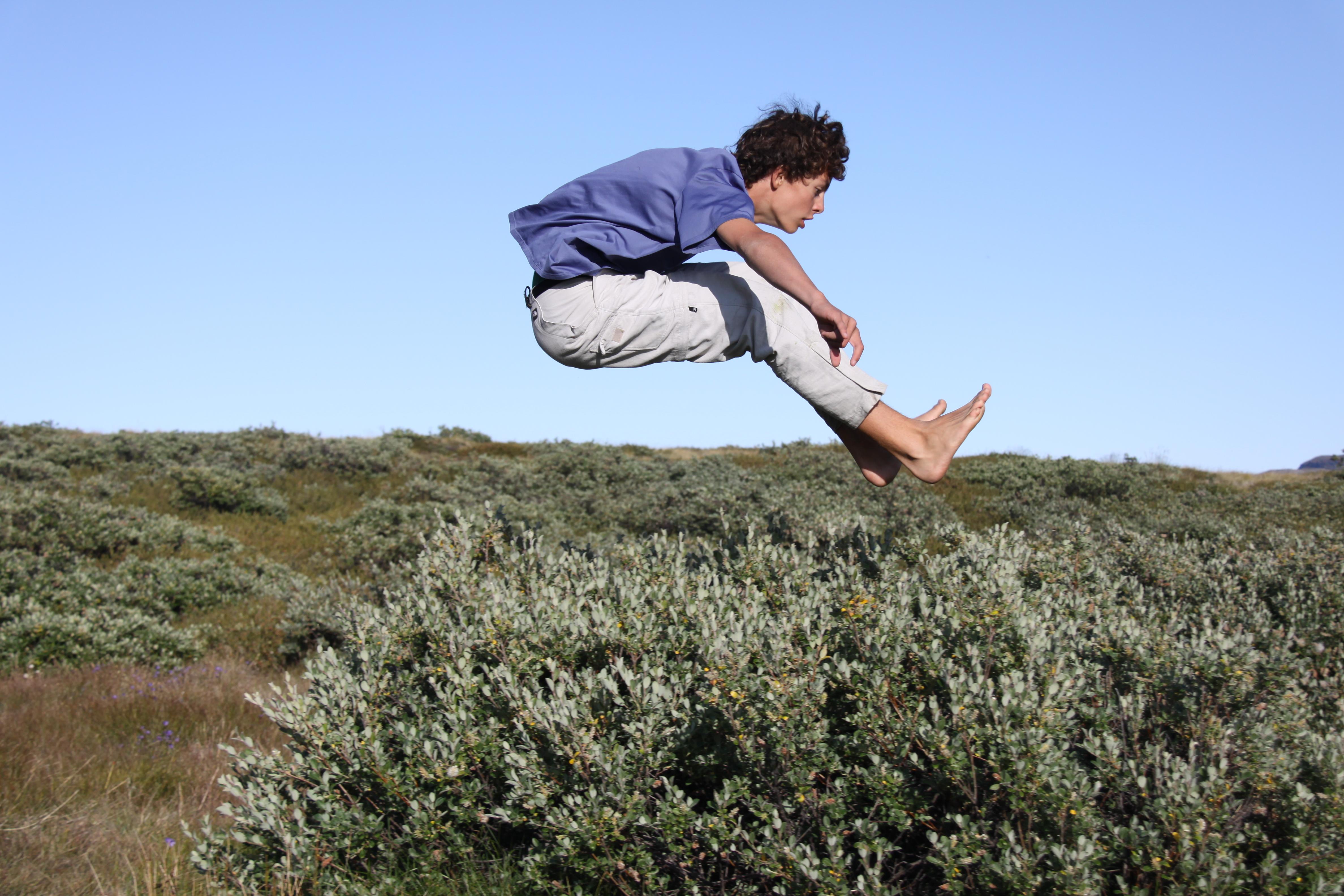 Delighted student in West Greenland field site.